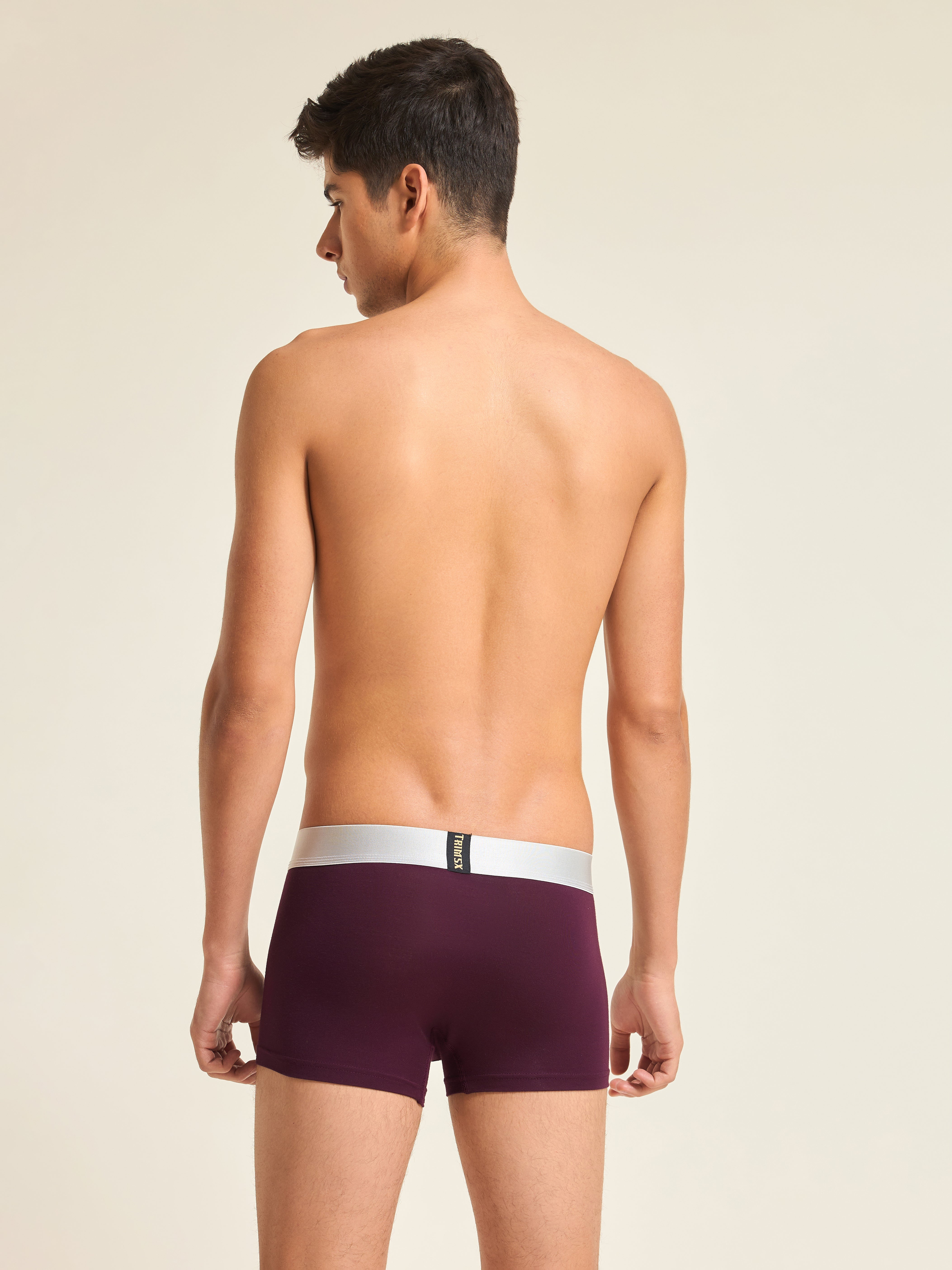 Image of Ultra Soft Modal Elastane Men's Flexi Trunks - Crimson Maroon
