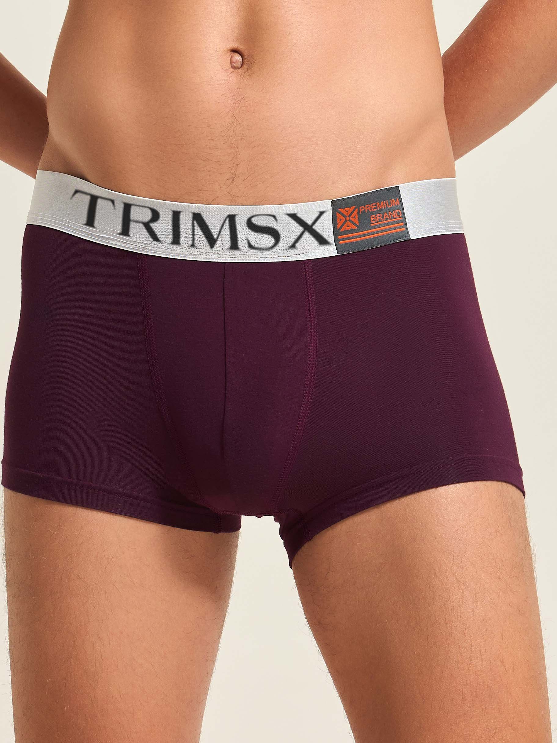 Image of Ultra Soft Modal Elastane Men's Flexi Trunks - Crimson Maroon