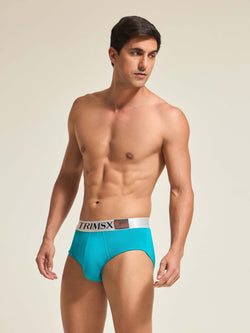 Image of Ultra Soft Modal Elastane Men's Flexi Briefs - Ocean Blue
