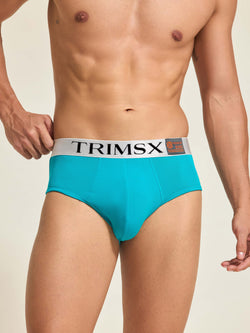 Image of Ultra Soft Modal Elastane Men's Flexi Briefs - Ocean Blue