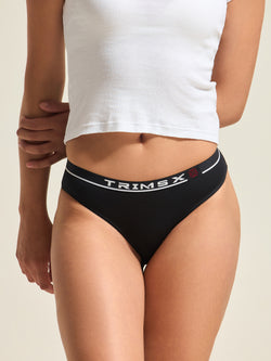 Image of Ultra Soft Modal Elastane Women's Medium Coverage Bikini Panties - Slate Black
