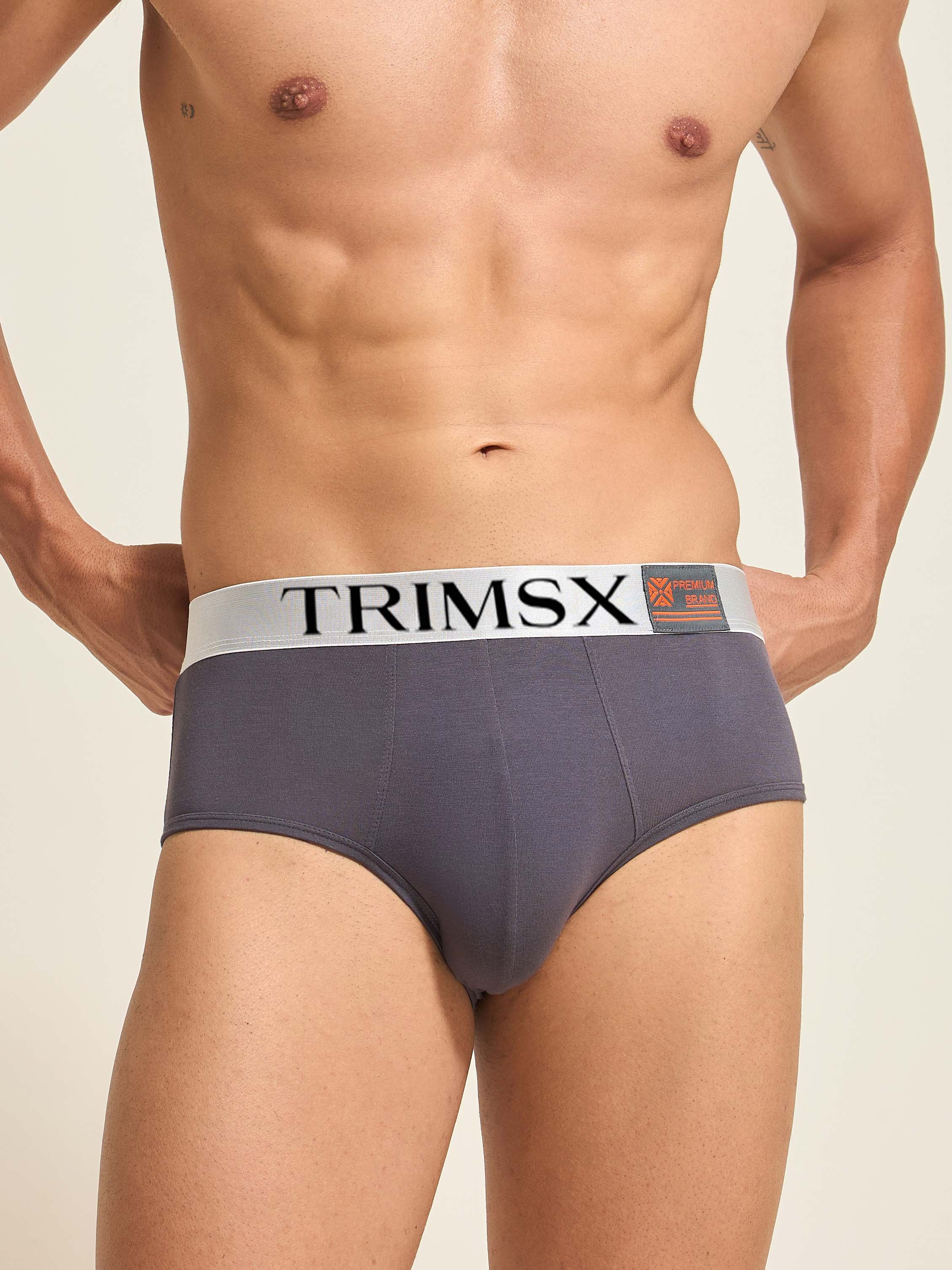 Image of Ultra Soft Modal Elastane Men's Flexi Briefs - Charcoal Grey