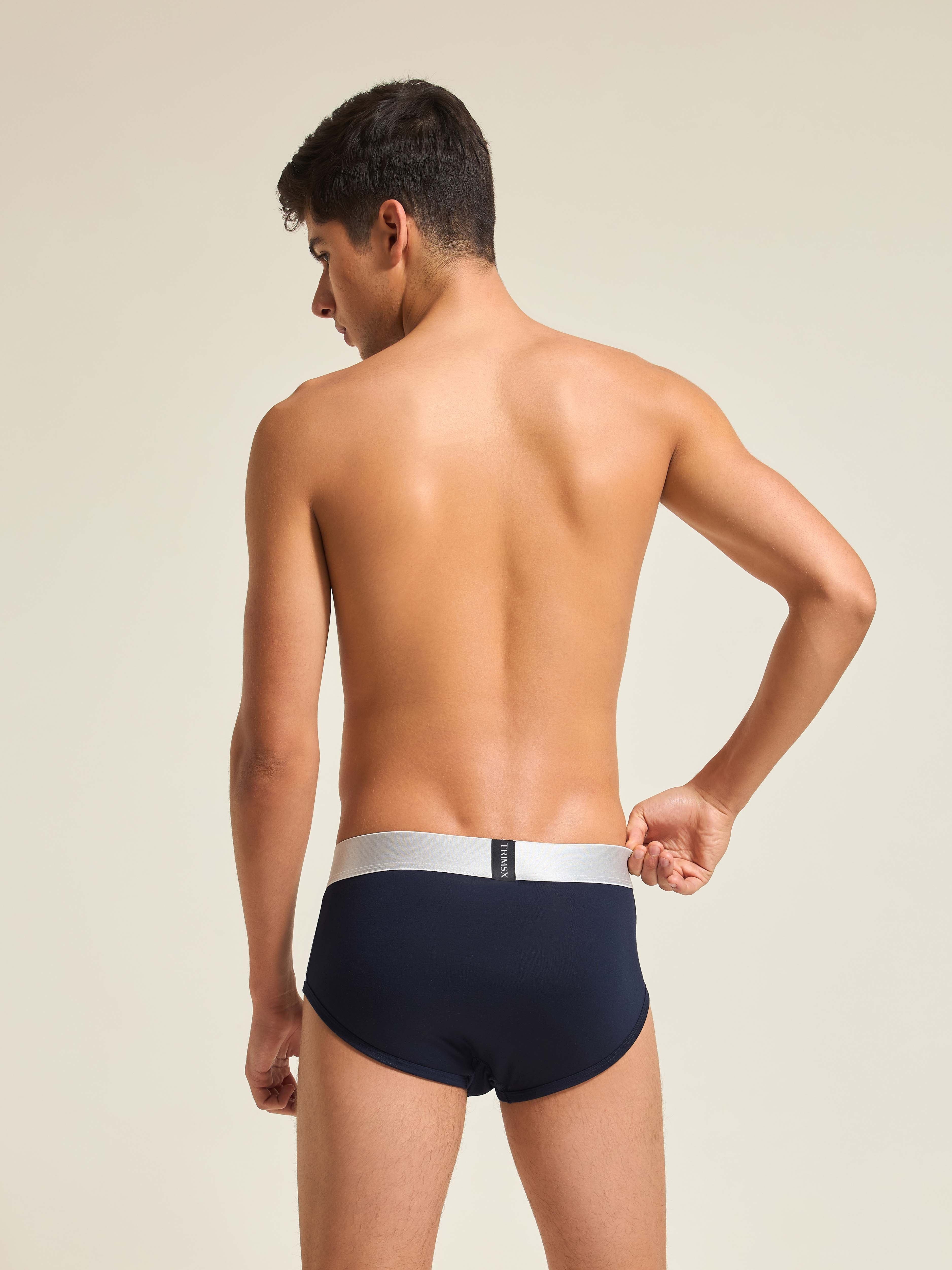 Image of Ultra Soft Modal Elastane Men's  Flexi Briefs - Midnight Blue