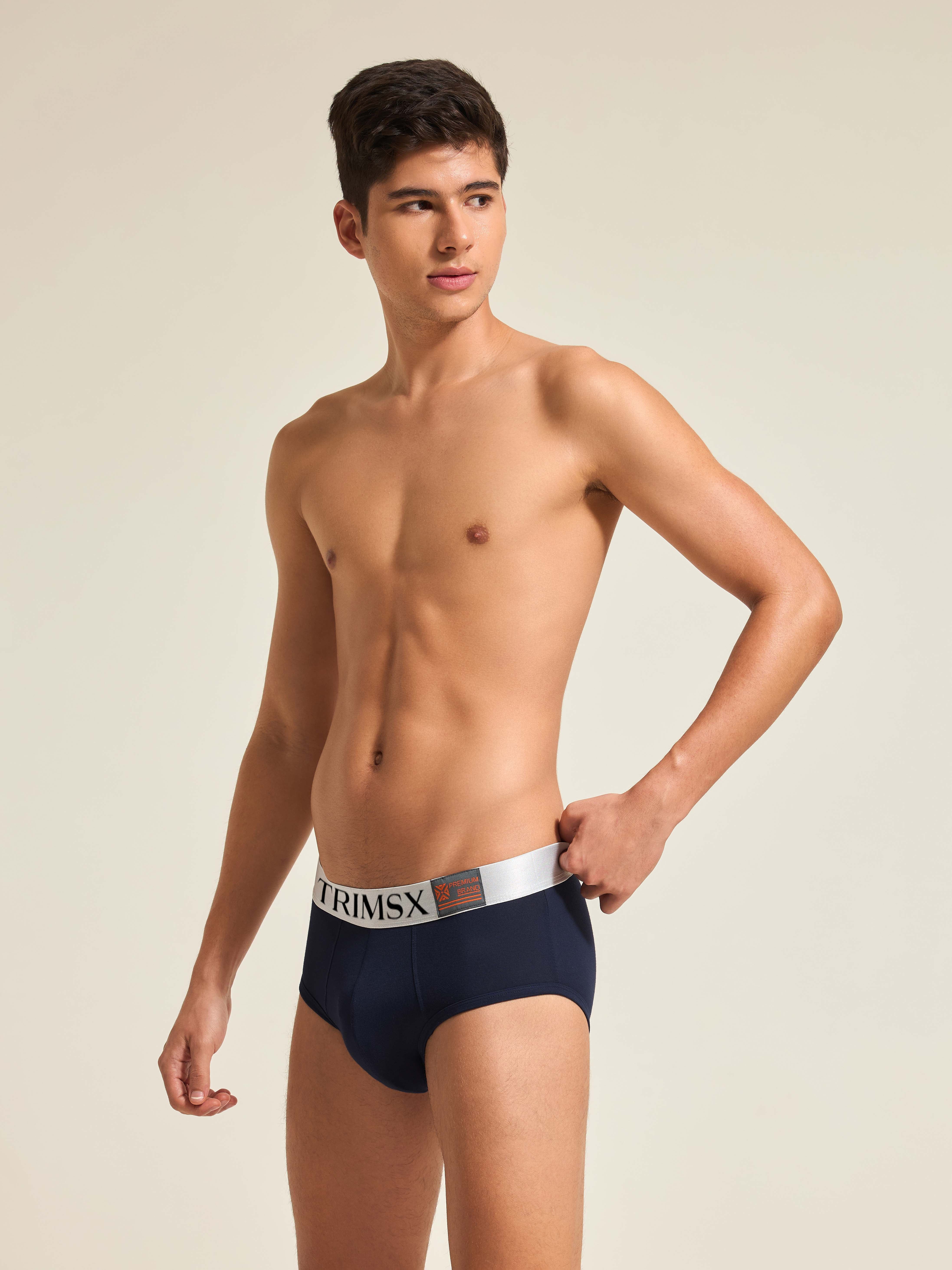 Image of Ultra Soft Modal Elastane Men's  Flexi Briefs - Midnight Blue