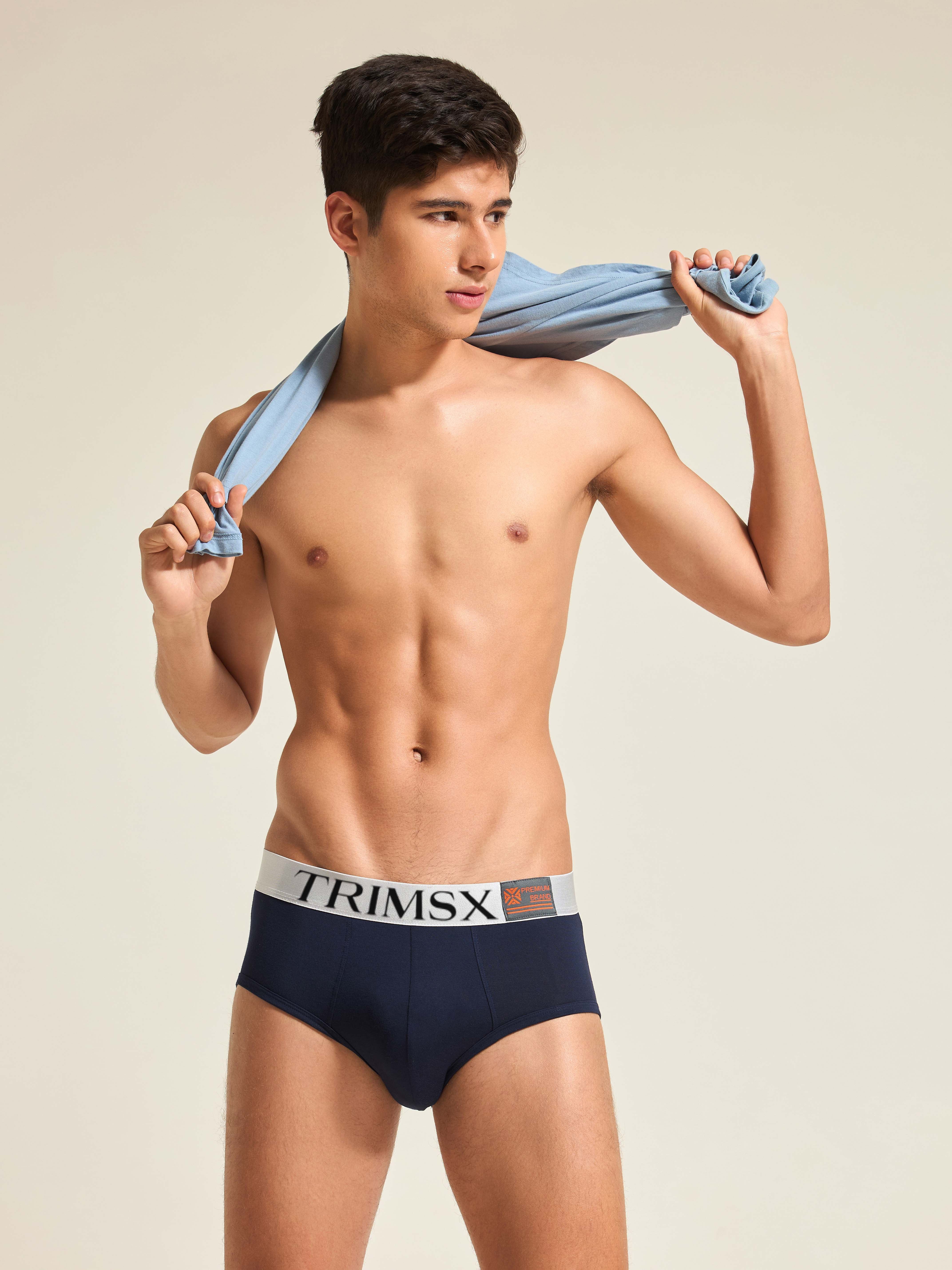 Image of Ultra Soft Modal Elastane Men's  Flexi Briefs - Midnight Blue