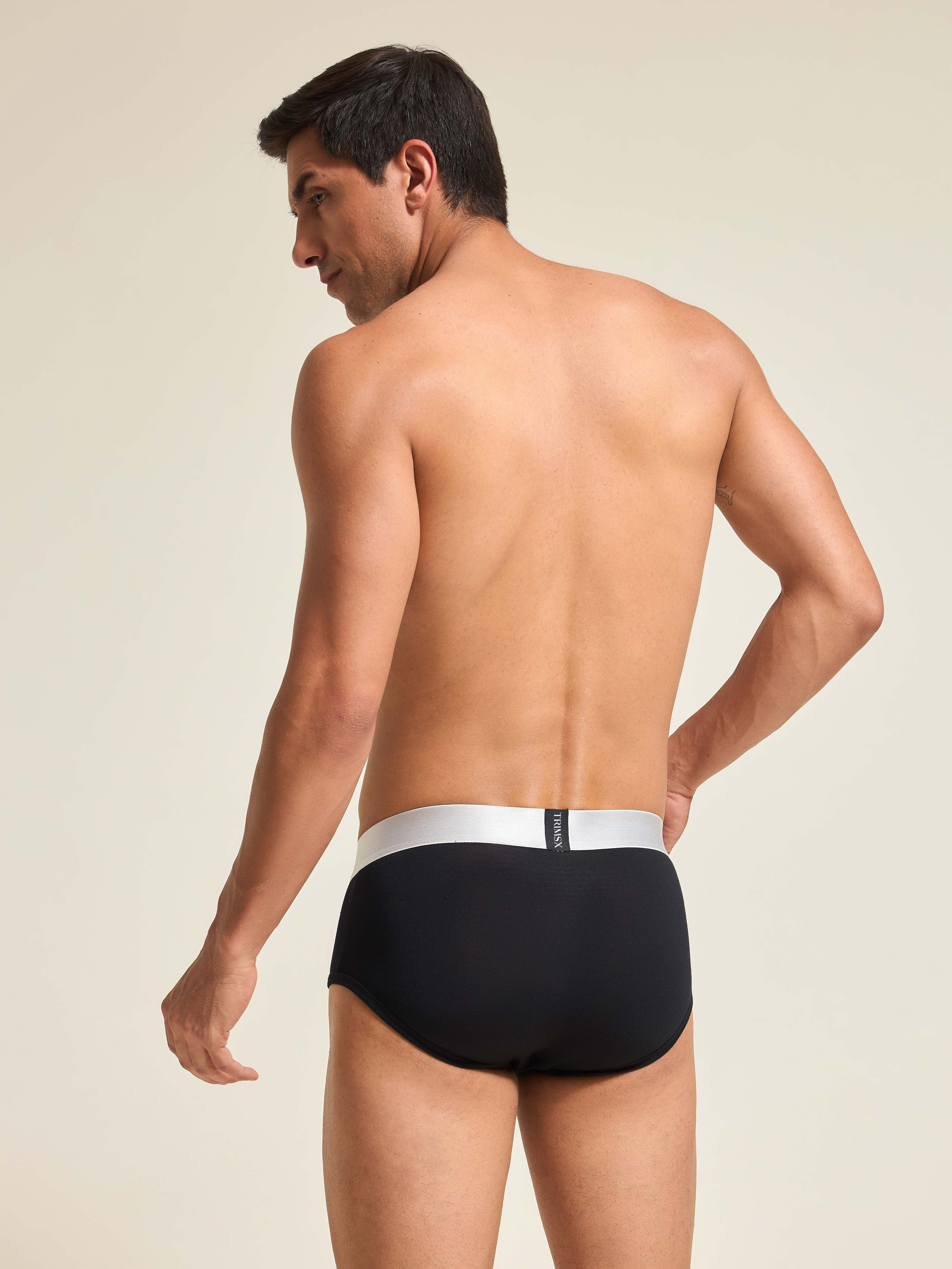 Image of Ultra Soft Modal Elastane Men's  Flexi Briefs - Slate Black