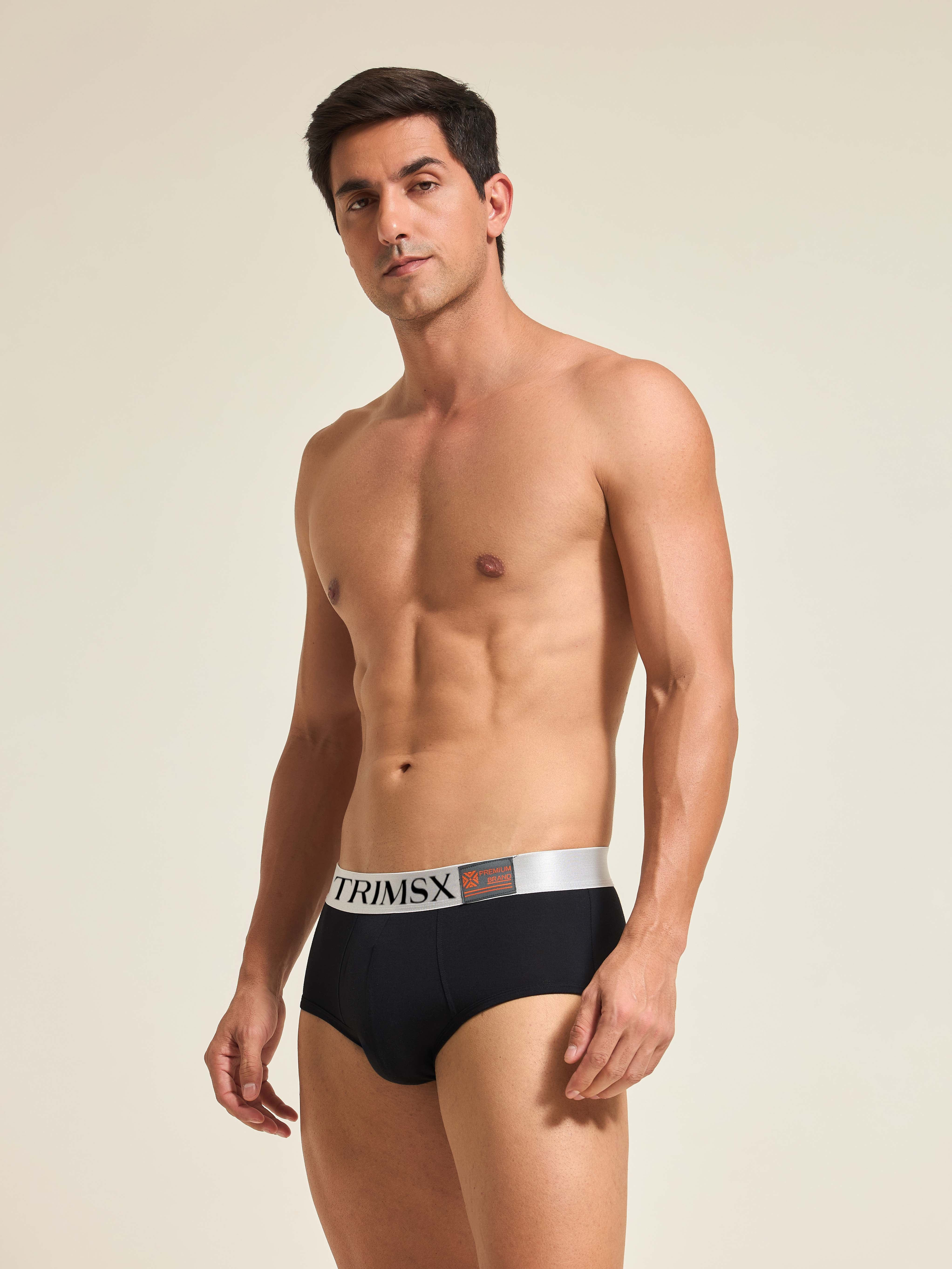 Image of Ultra Soft Modal Elastane Men's  Flexi Briefs - Slate Black