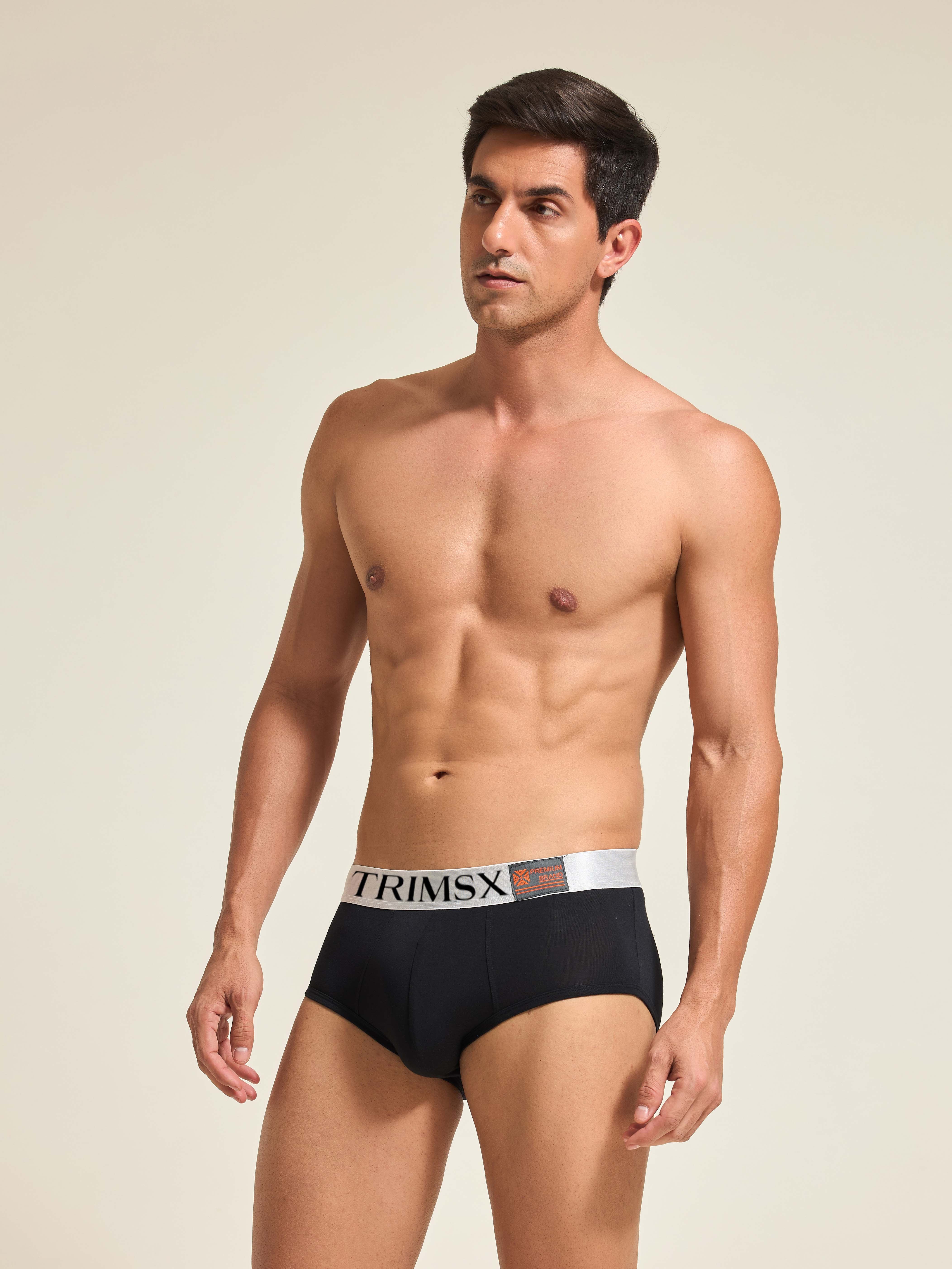 Image of Ultra Soft Modal Elastane Men's  Flexi Briefs - Slate Black