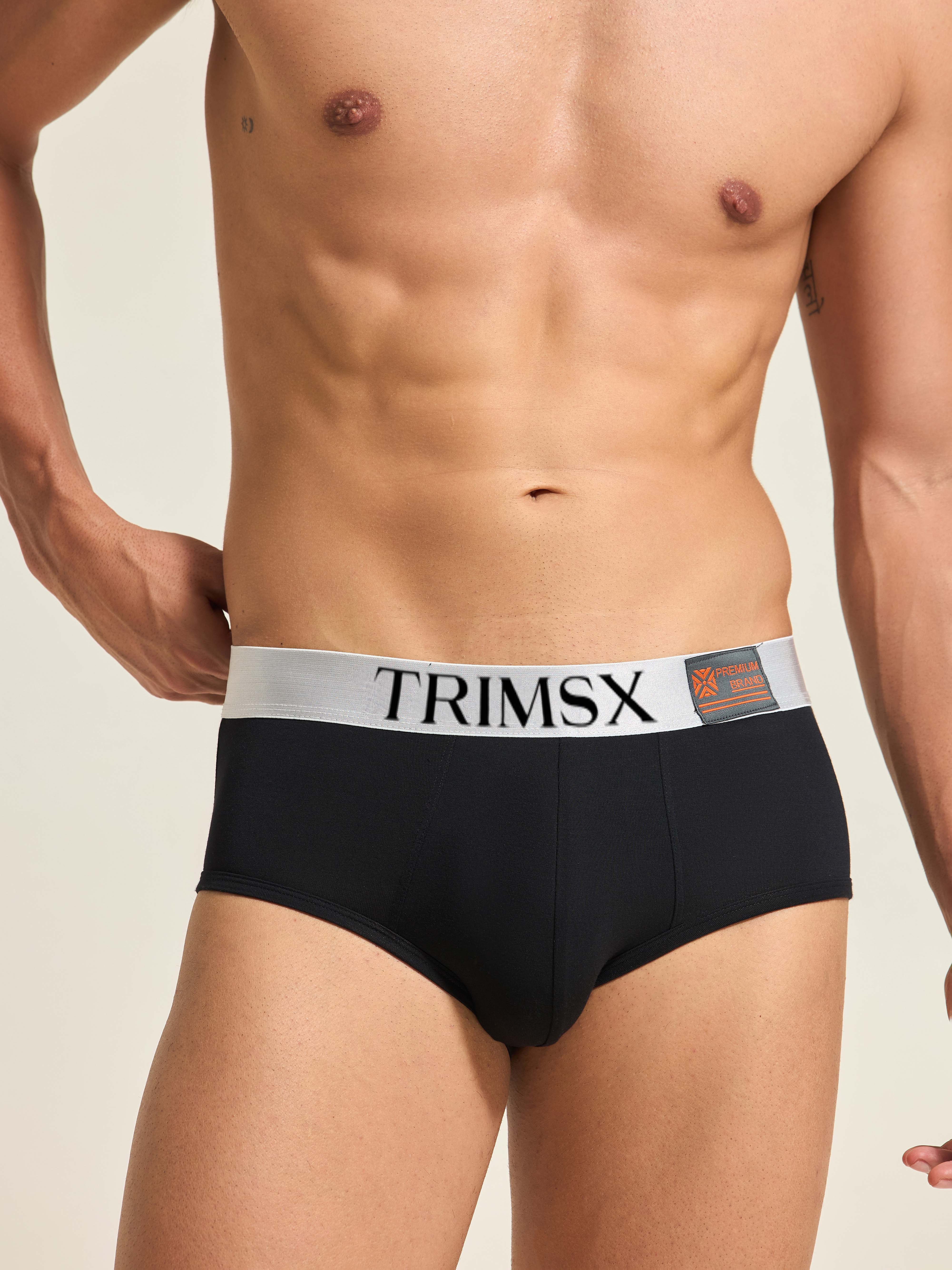 Image of Ultra Soft Modal Elastane Men's  Flexi Briefs - Slate Black