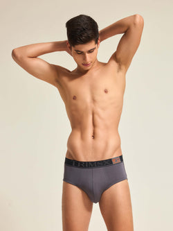 Image of Ultra Soft Modal Elastane Men's Briefs - Charcoal Grey