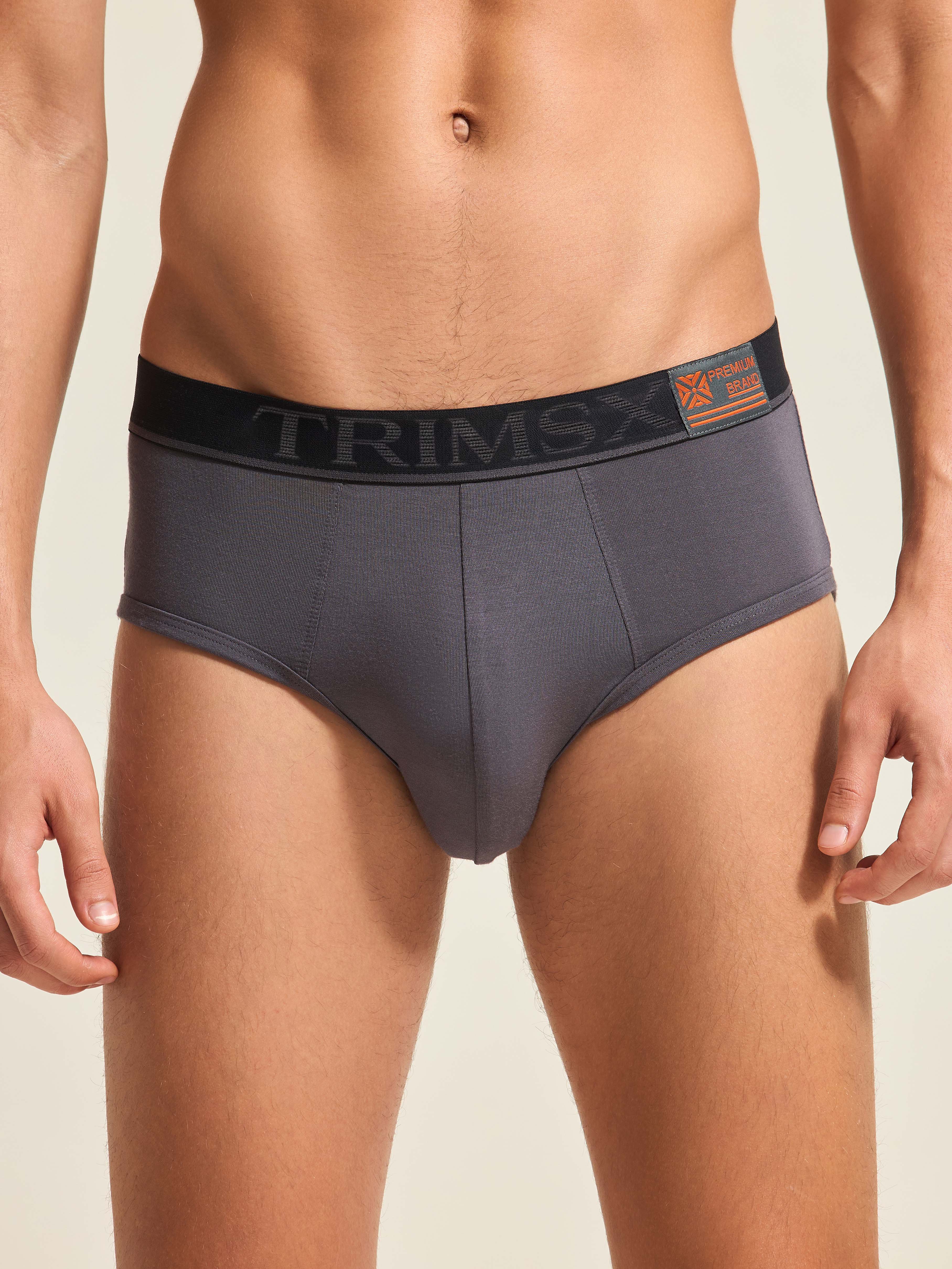 Image of Ultra Soft Modal Elastane Men's Briefs - Charcoal Grey