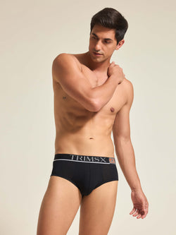 Image of Ultra Soft Modal Elastane Men's Briefs - Slate Black