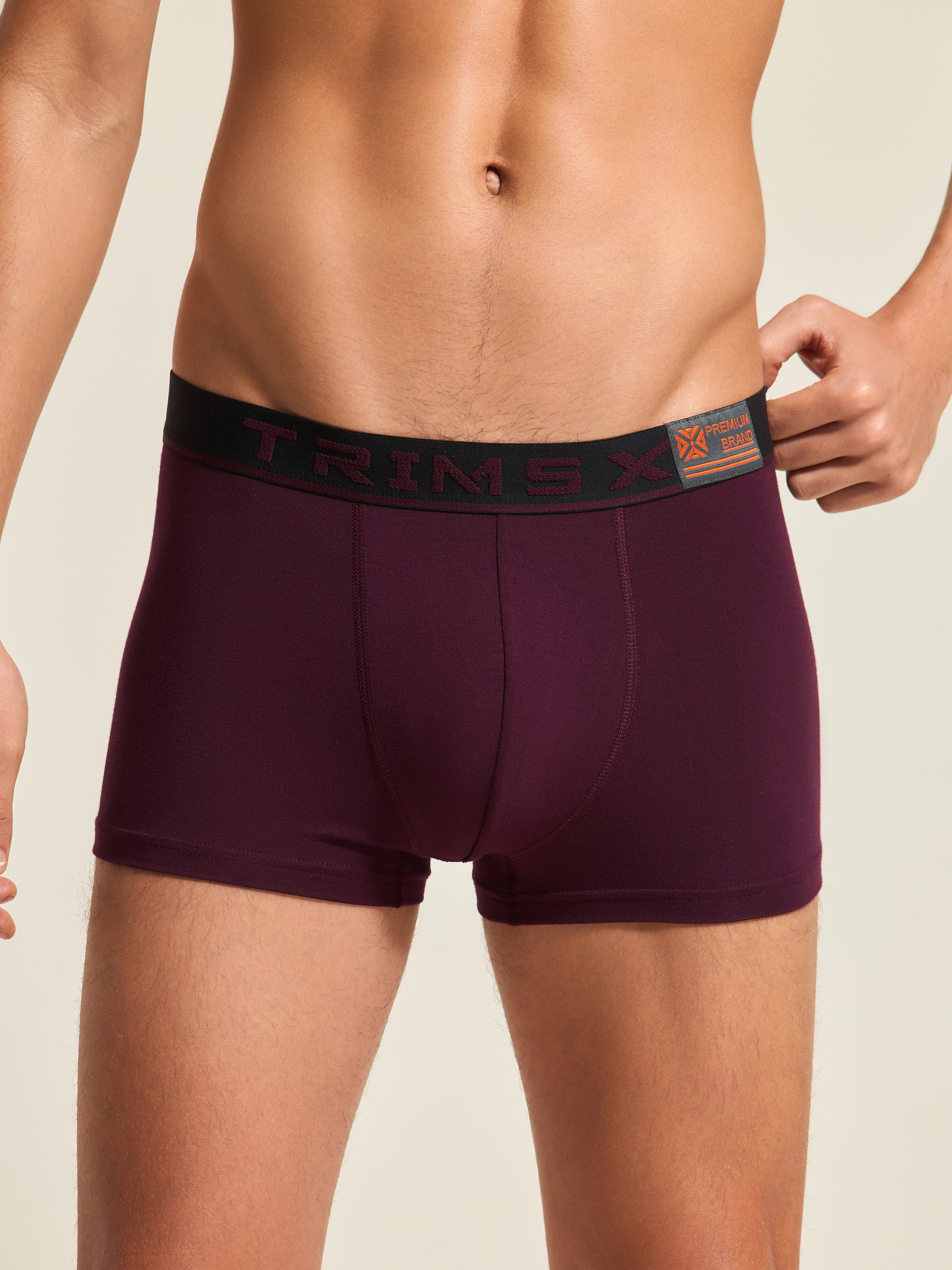 Image of Ultra Soft Modal Elastane Men's Trunks - Crimson Maroon