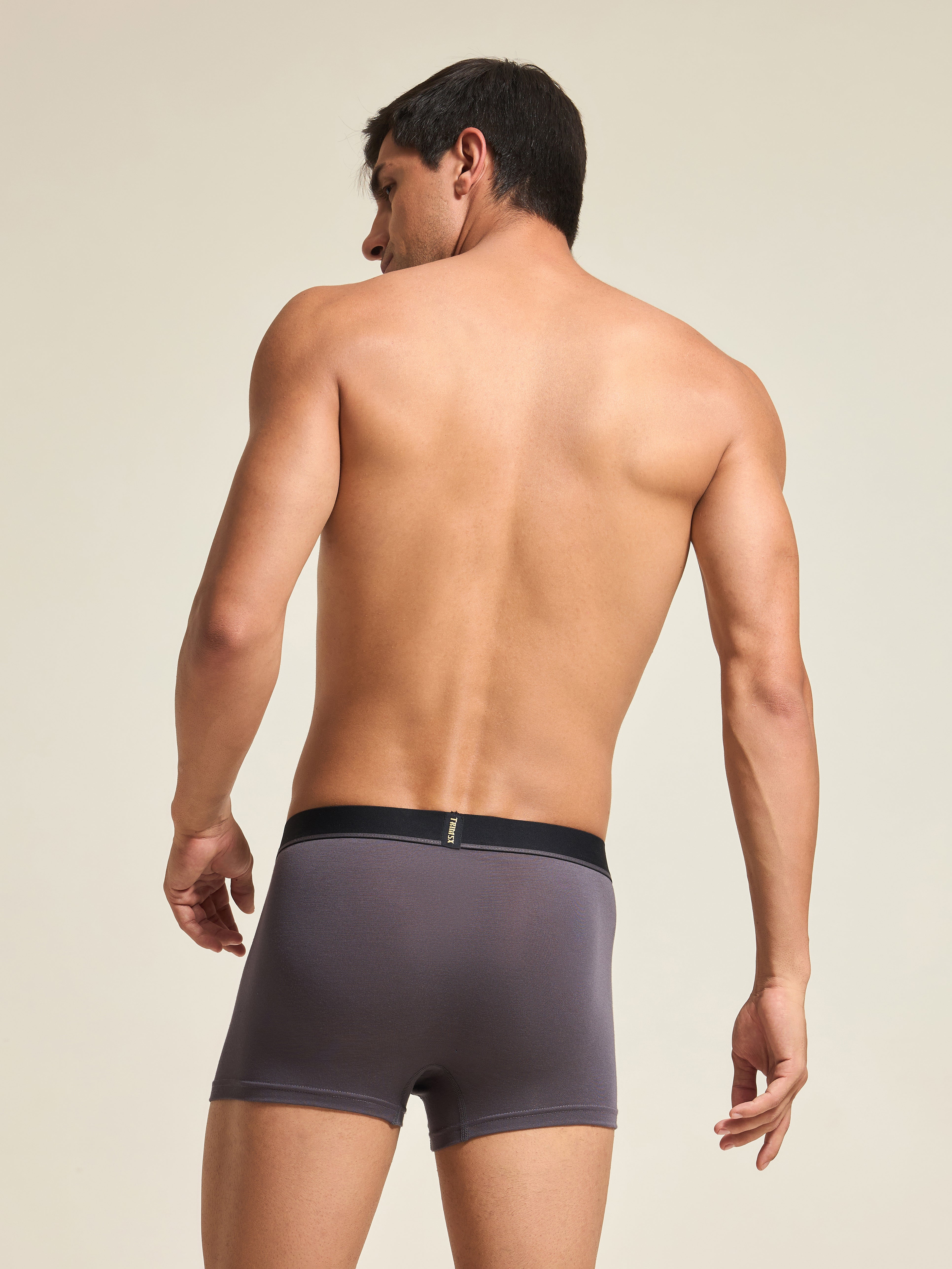 Image of Ultra Soft Modal Elastane Men's  Trunks - Charcoal Grey