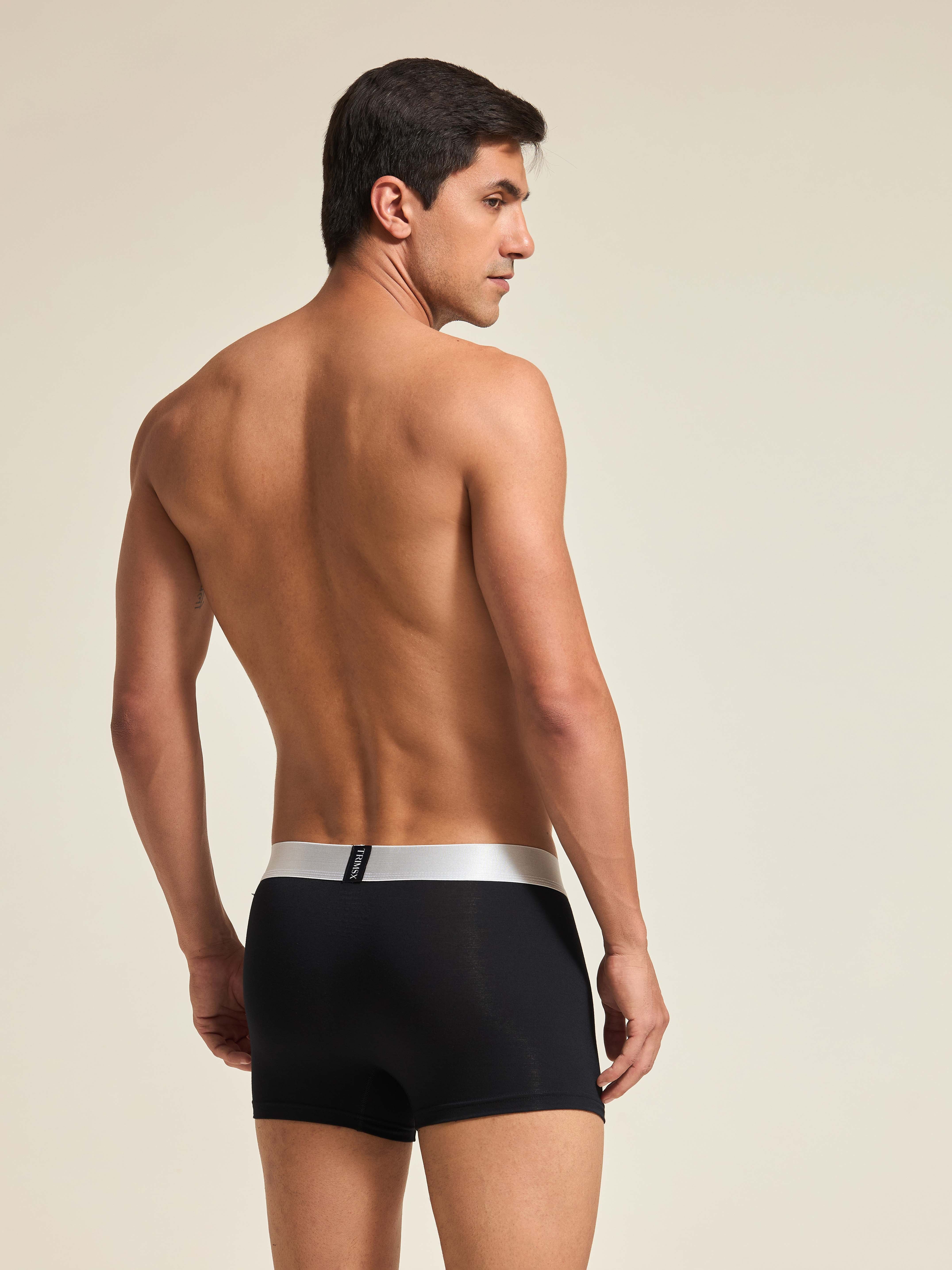 Image of Ultra Soft Modal Elastane Men's  Flexi Trunks - Slate Black