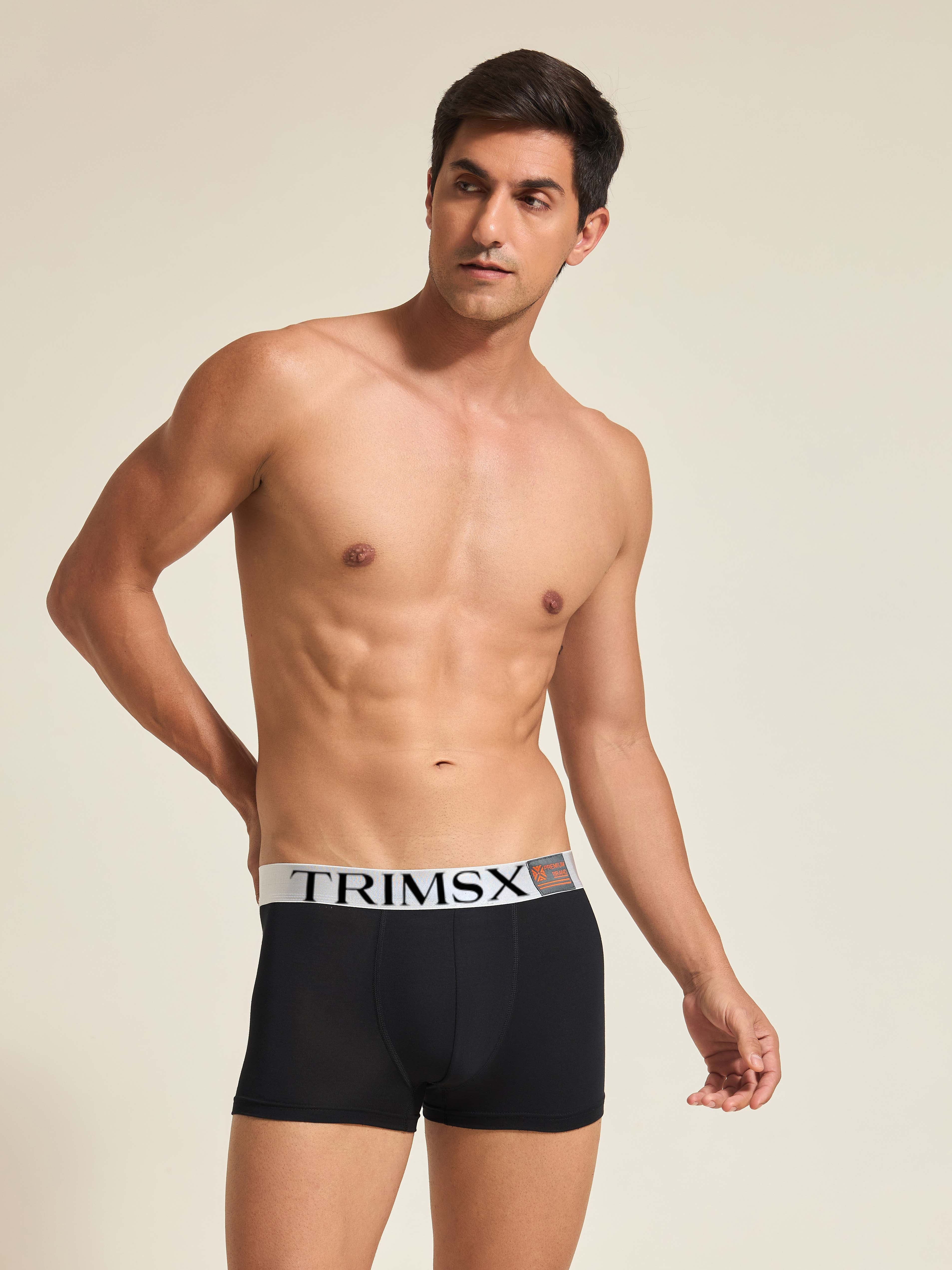 Image of Ultra Soft Modal Elastane Men's  Flexi Trunks - Slate Black